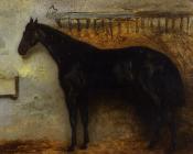 泰奥多尔 席里柯 : Black Horse in a Stable